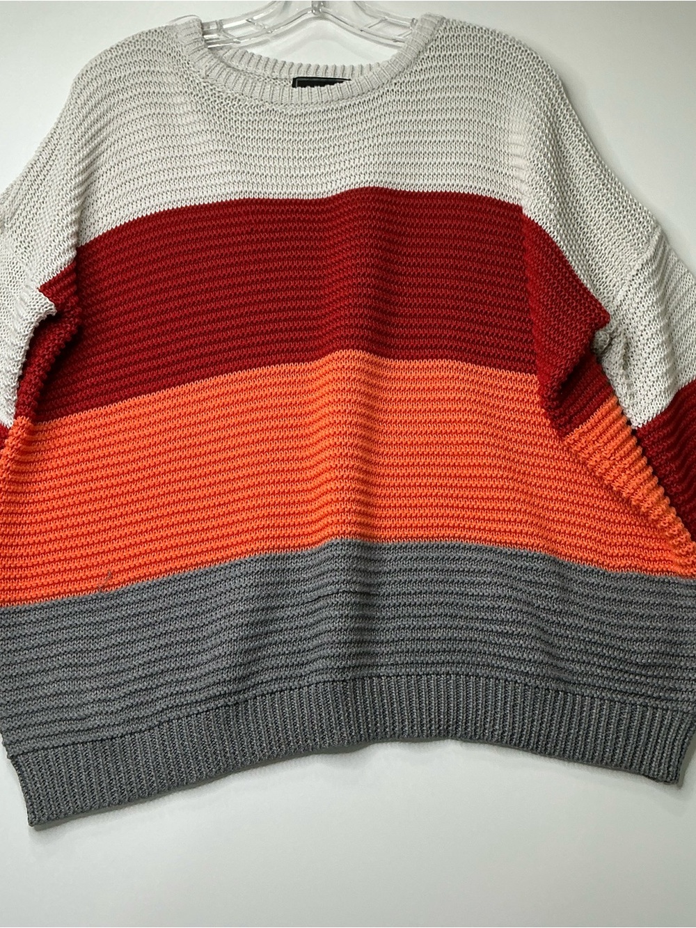 Women’s Striped Knit Sweater Kayla’s Armoire Crew Neck Pullover Size M Preowned